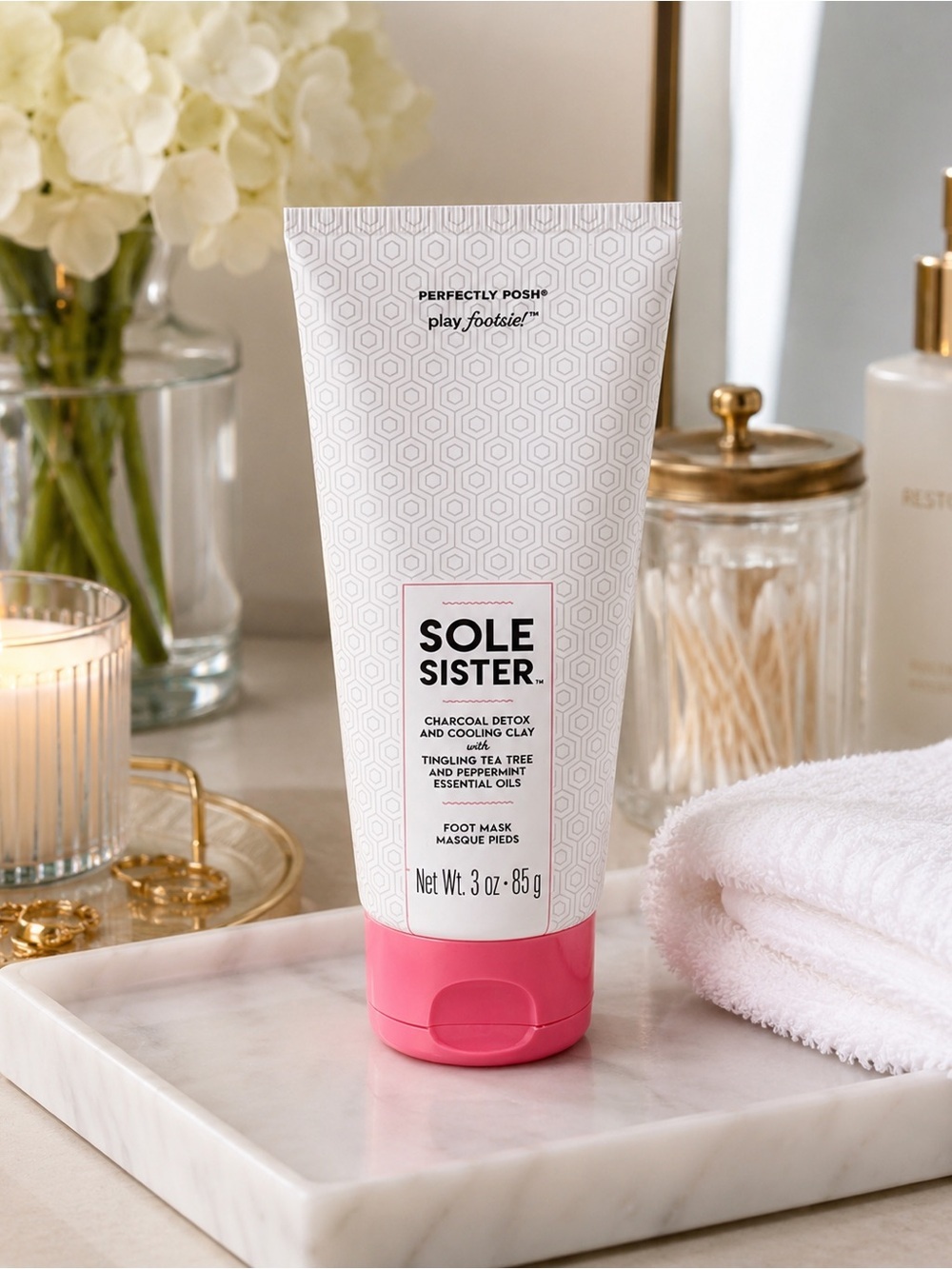 ✨ Perfectly Posh “Sole Sister” Charcoal Detox Cooling Foot Mask (3 oz)
